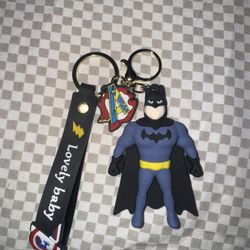Batman Keychain With Wrist Strap And Bag Clip 