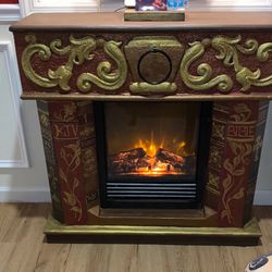 Home Office Set Of Book Council End Tables With Matching Electric Fireplace