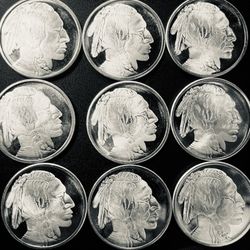 1 Silver Troy Ounce Buffalo / Indian Round .999 Bullion Oz. Cash Only 