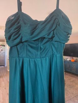 Emerald Chiffon Maxi Formal Dress