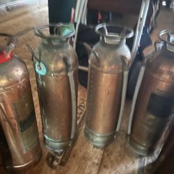 5 Brass Extinguishers For Sale. 