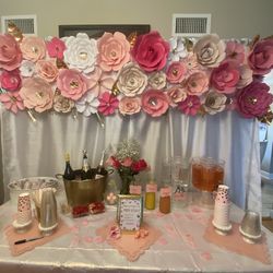 Paper Flower Back Drop Decor