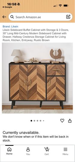 Sideboard Buffet Cabinet with Storage & 3 Doors