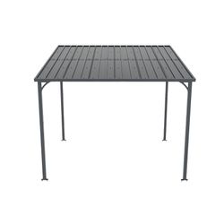 Outdoor Pergola 8' x 10' Metal Inclined Roof Pergolas Waterproof Wall-mounted iron sheet shed Gazebo for Patio,Garden,Yard