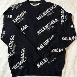 2017 Balenciaga Paris ‘All Over’ Logo Sweater
