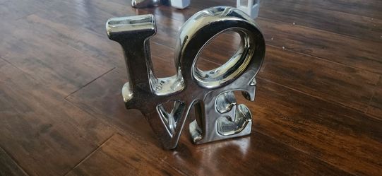 Silver LOVE Letter Sculpture Decor