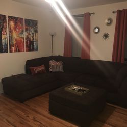 Ashley Sectional + Chaise with Ottoman!