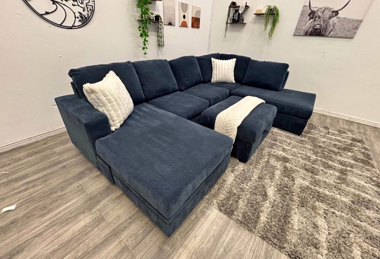 Blue Sectional Couch - Free Delivery