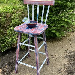 Plant Stand Tall Chair - $15 (decor bowl w/faux floral $5)