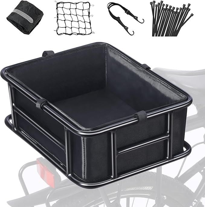 YONTUO Bike Basket Rear with Liner,Large Bicycle Basket with Waterproof