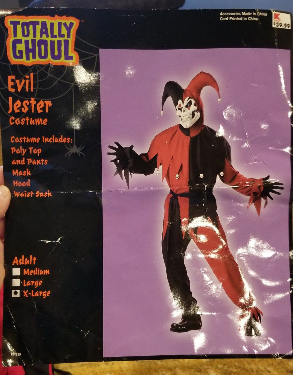 Evil Jester Halloween costume. XL