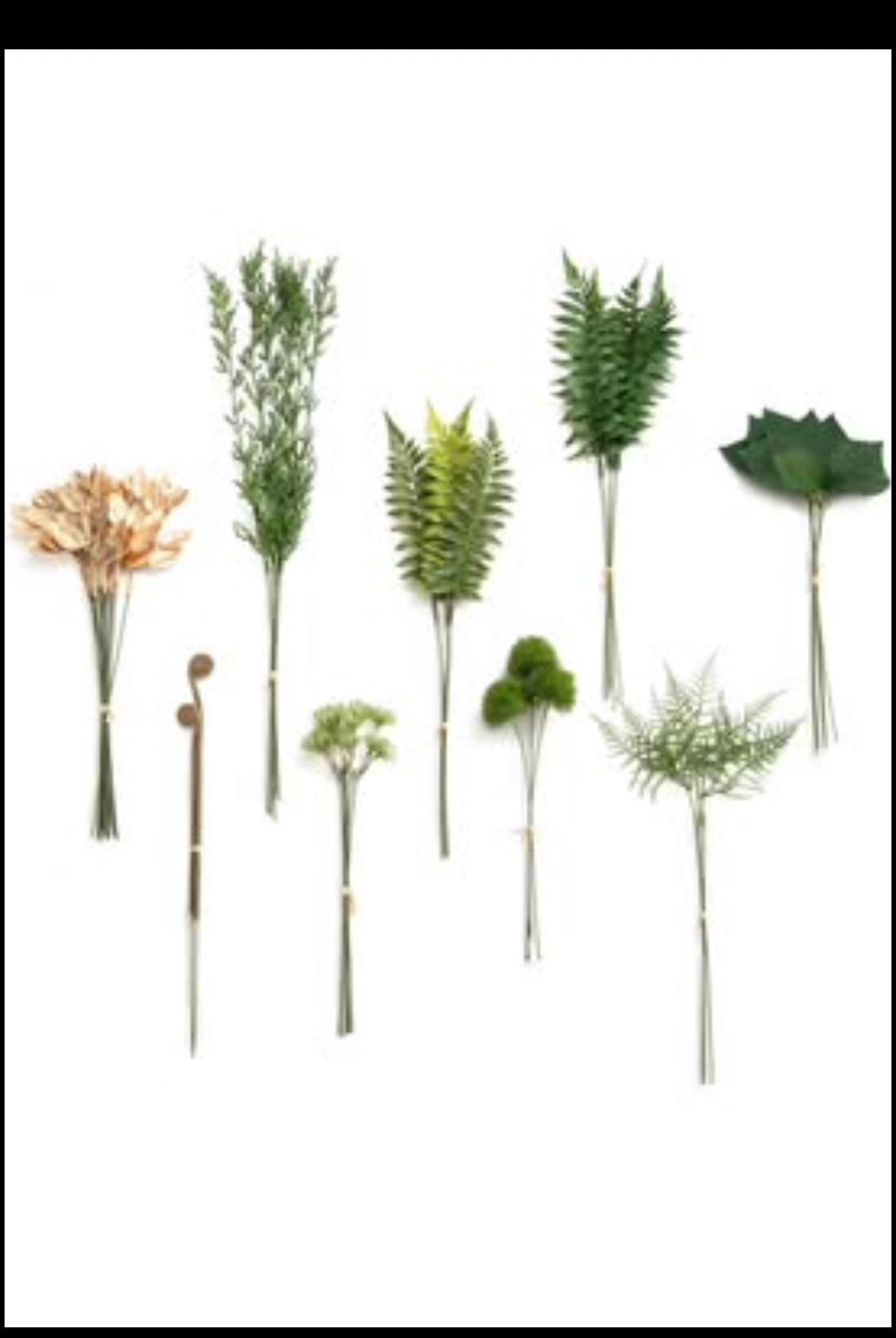 Ling's Moment Artificial Greenery Stems Box Set, 37pcs with 9 Kinds of Faux Fake Greenery Picks for DIY Bridal Bouquets Wedding Backyard Floral Arrang