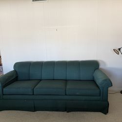 three-cushion rolled-arm sofa