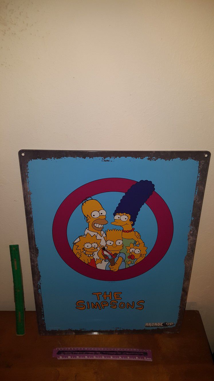the simpsons tin sign 18 x 24 inches / arcade 1up