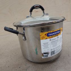8Qt – Tramontina Stainless Steel Lock & Drain Stock Pot