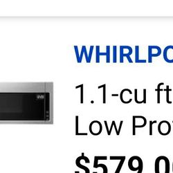 Whirlpool Low Profile Top Oven Microwave