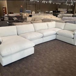 White Grey Cloud Sectional Couch
