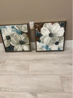 Set of 2 Framed Carrie Cavette Floral Canvas Wall Art