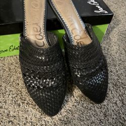 Sam Edelman - Black Leather Slides 