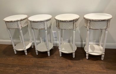 (4) Like New Hobby Lobby Shabby Chic/Coastal Accent Tables – $45 each, $75 for 2 or $120 for all 4.