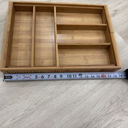 Bamboo Silverware Organizer, Expandable Cutlery Tray, Utensil Drawer Organizer in Kitchen for Spoons Forks Knives, Multipurpose Use, Natural, Large