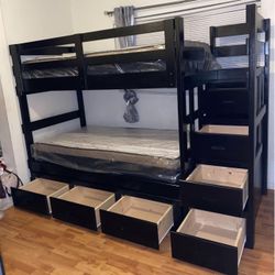 Solid Wood Bunk Bed 