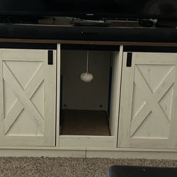 Cat Enclosed Litter box Furniture/ TV Stand
