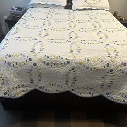Solid Wood Queen Size Bed With Under bed Storage - $200