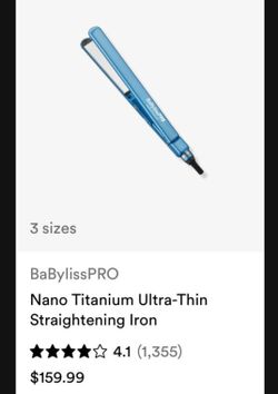Babyliss Pro Hair Straightener Nano Titanium