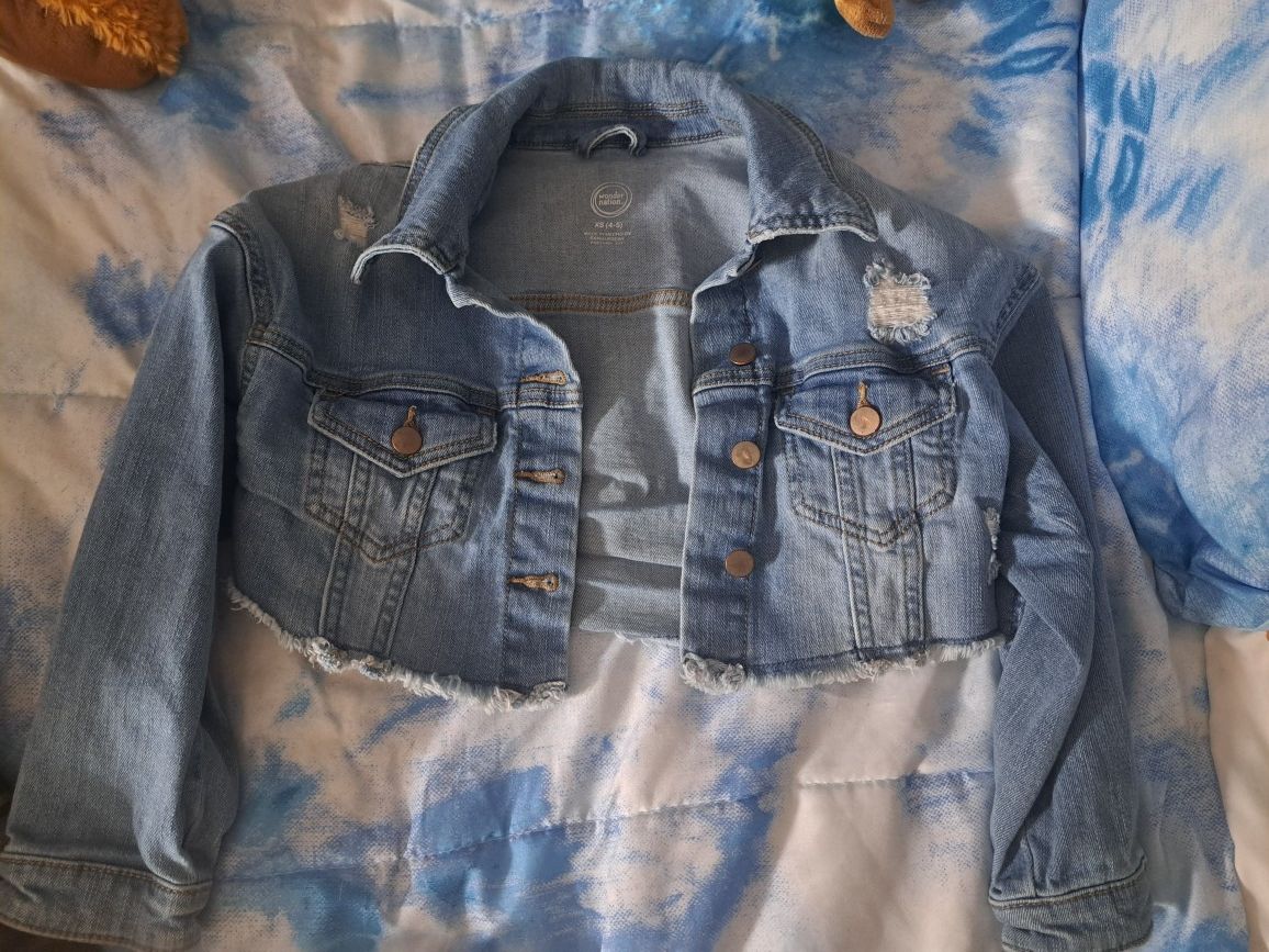 Girls Cropped Jean Jacket Size 4/5