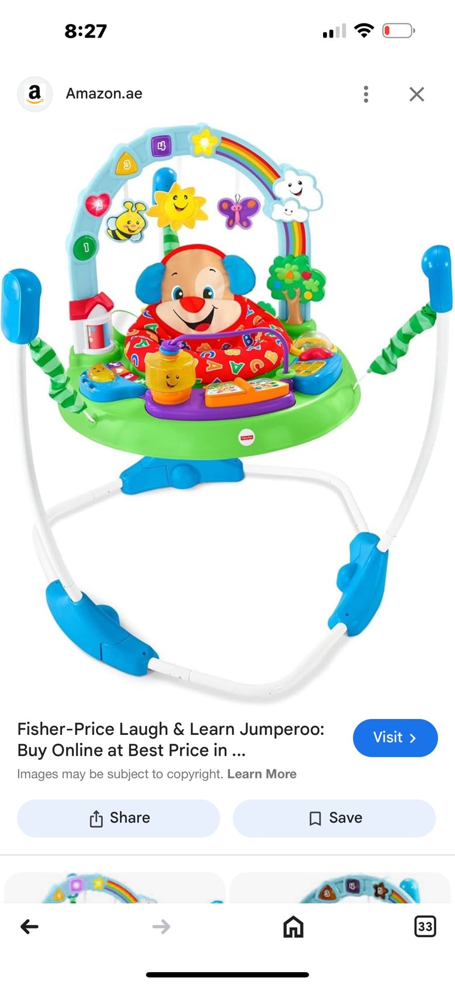 Fisher Price Jumper Jump A Roo Baby Bouncer