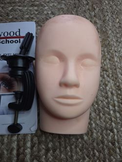 Eyelash Practice Mannequin Head with Clamp