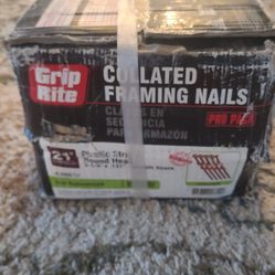 Grip-Rite 3-1/4 in. x 0.131 in. 21° Plastic Collated Exterior Galvanized Smooth Shank Round Head Framing Nails 4000 per Box  #23