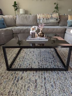 Crate and Barrel square coffee table