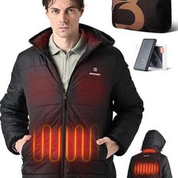 Heated Jacket for Men with Battery Pack Included Men's Winter Puffer Jacket Outwear Electric Heating Coat