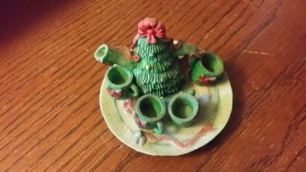 Christmas miniature tea set