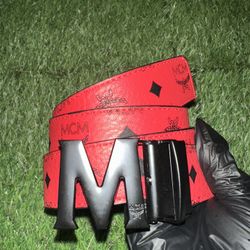 Red And Black True Religion Belt 