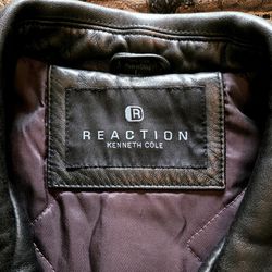 Kenneth Cole Reaction Black Leather Men's Jacket Size Large