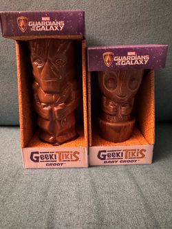 Geeki Tikis Groot & Baby Groot  Guardians of the Galaxy Tiki Mugs MIB