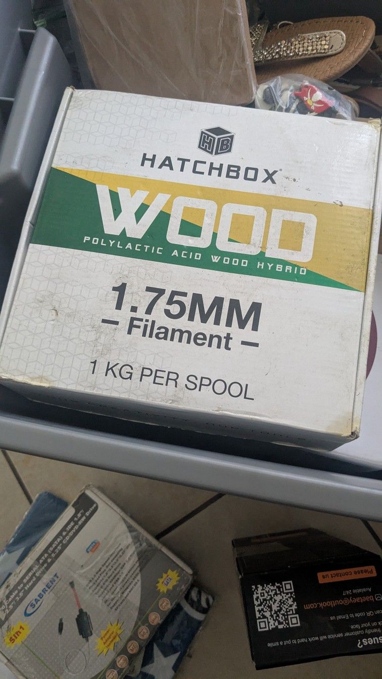 HATCHBOX 1.75mm Wood PLA 3D Printer Filament, 1 KG Spool