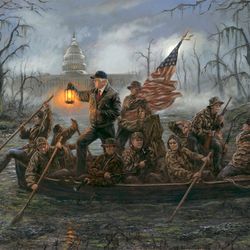 Crossing The Swamp by Jon McNaughton Fine Art Donald Trump's First Term Americana Painting Print