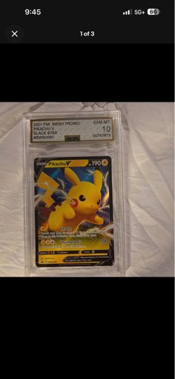 Pikachu V Black Star Promo AGS Graded 10