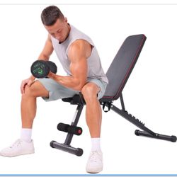 Weight Bench Adjustable Workout Bench Press, Foldable Strength Training Benches for Home Gym Full Body Workout, Incline Decline Flat Workout Bench