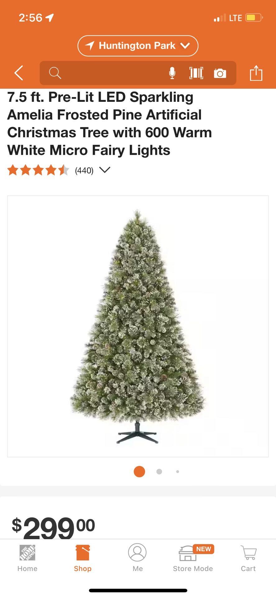 7.5 ft. Pre-Lit LED Sparkling Amelia Frosted Pine Artificial Christmas Tree with 600 Warm White Micro Fairy Lights