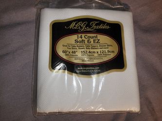 Textiles Soft & EZ Aida 14 Count fabric measuring 48 by 60 inches. 