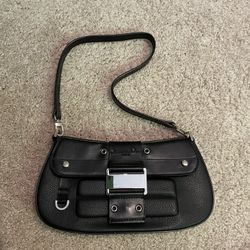 Black Equestrian Style Clutch Handbag