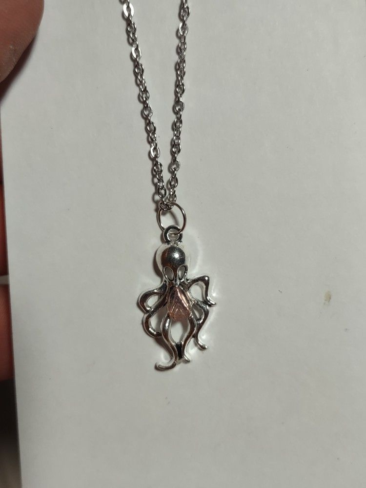 octupus pink tourmaline necklace 