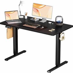 Electric Standing Desk, 48 x 24in Adjustable Height. Rust, Black,Natural, White