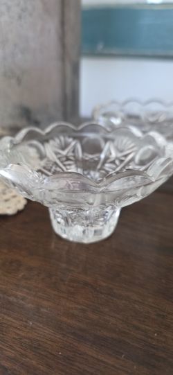 Vintage 24% Full Lead Crystal Candle Holders 2”  Set of 2