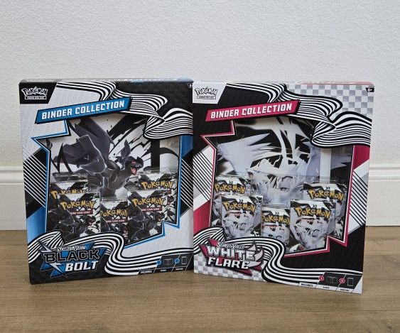 For Sale:
Brand New in Box Pokemon Trading Card Game TCG Scarlet & Violet Black Bolt and White Flare Binder Collection